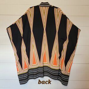 Black Diamond Pattern, Shawl, Cover-Up, Wrap Kimono Style, Size L